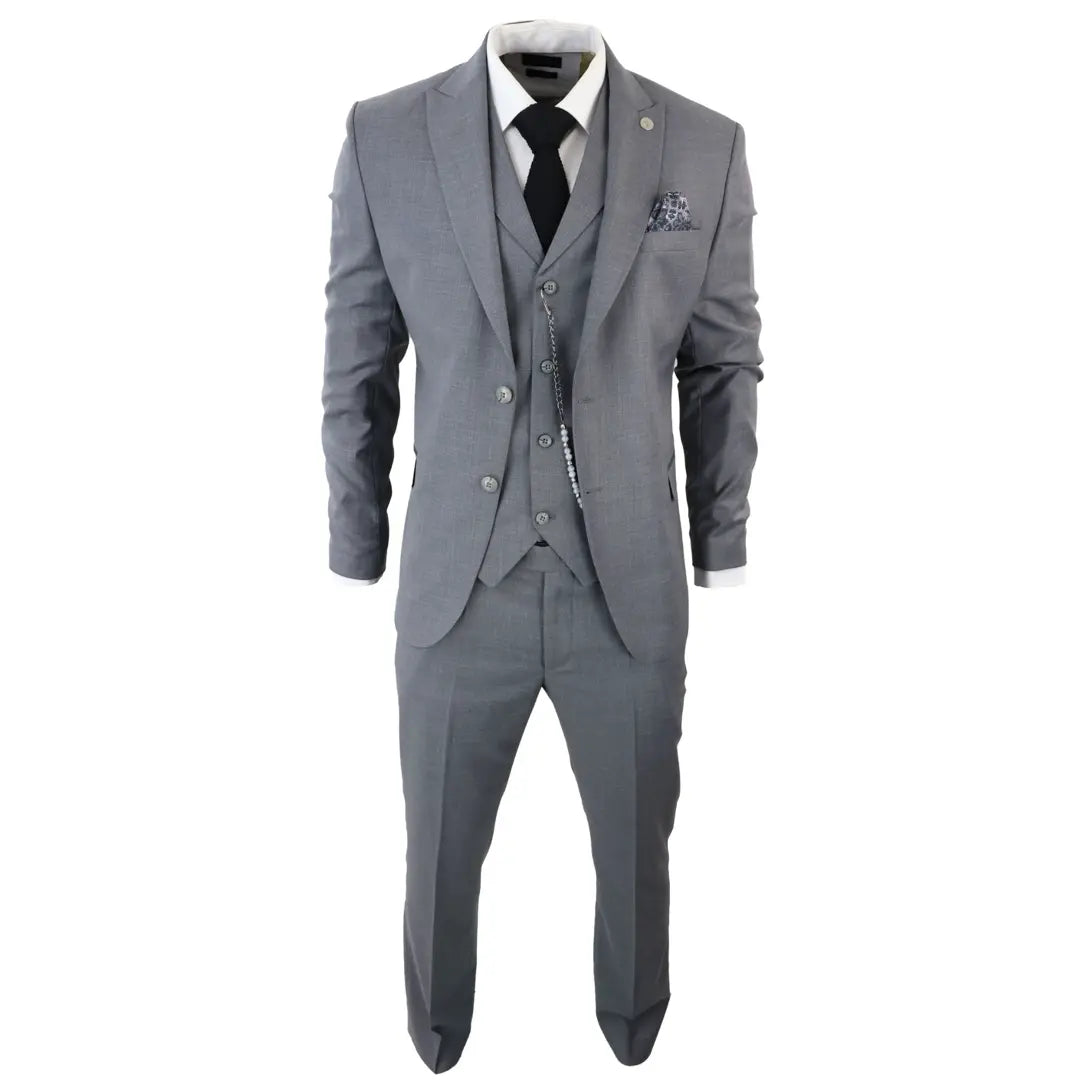 James - Men's 3 Piece Grey Classic Suit