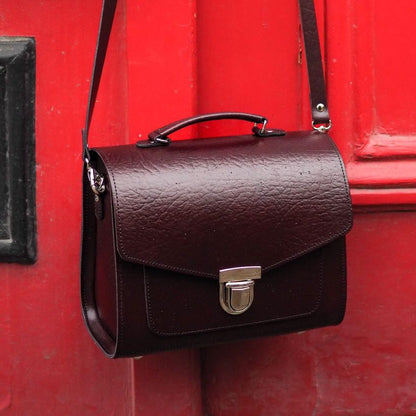 Executive Handmade Leather Sugarcube Grande - Marsala Red