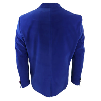 Men's Royal Blue Velvet Tux Blazer Satin Lapels Dinner Wedding Prom Black Tie