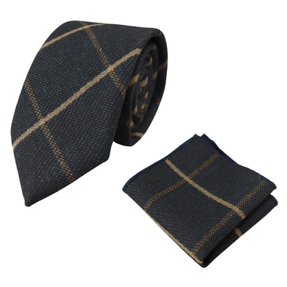 Men's Tweed Herringbone Tie & Pocket Square Set
