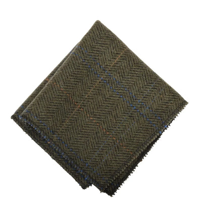 Men's Wool Blend Herringbone Plaid Tweed Tie
