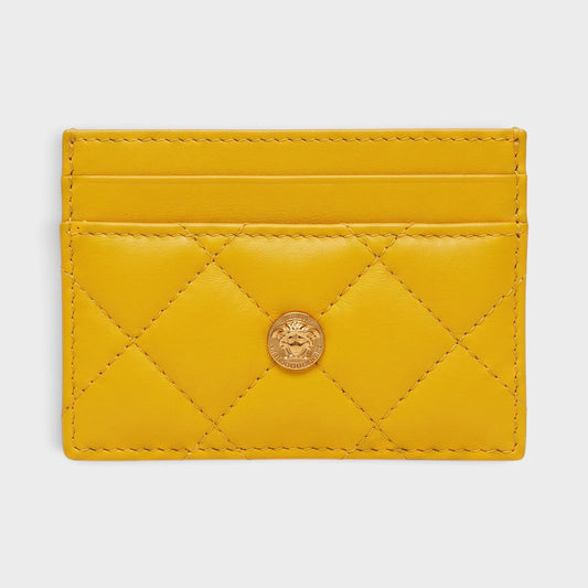 Medusa Card Case Quilted Mustard Yellow