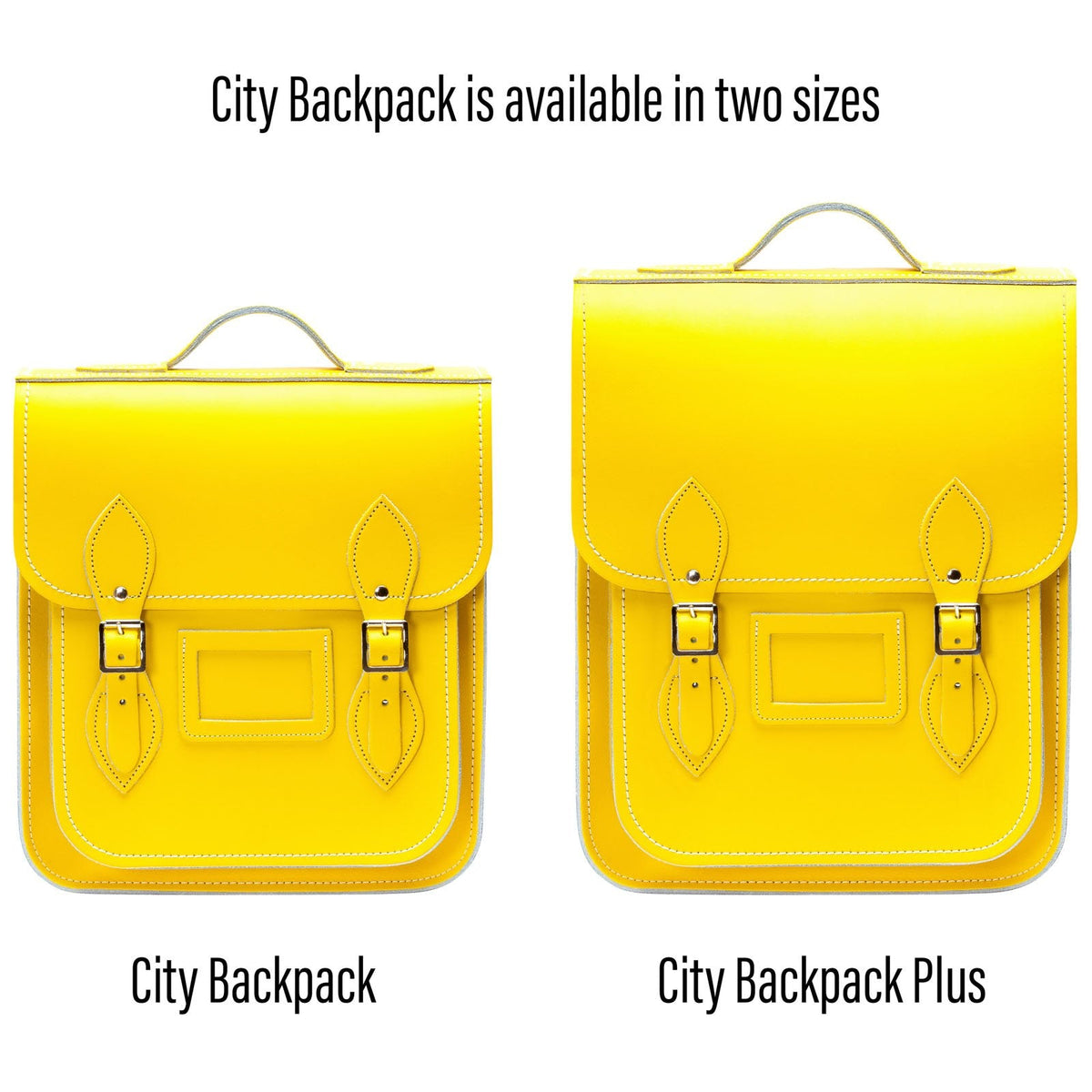 Handmade Leather City Backpack - Pastel Daffodil Yellow