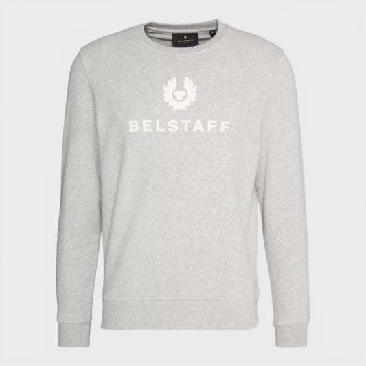 Signature Logo Crewneck Sweatshirt Grey White