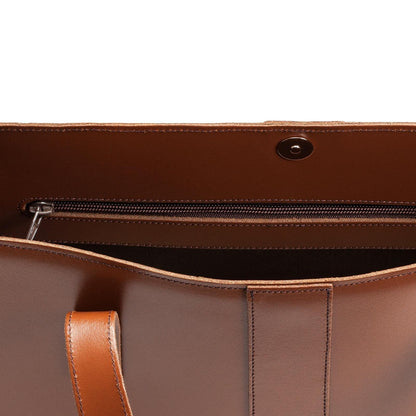 Handmade Leather Shopper - Chestnut