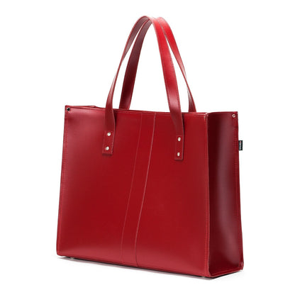Handmade Leather Shopper - Red
