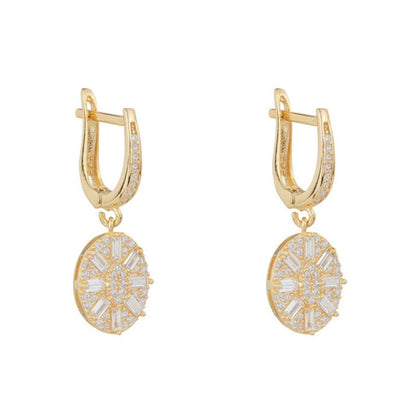 Uptown Oval Drop Earrings: Gold