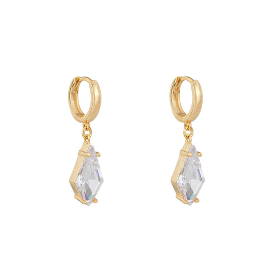 Shine Bright Rhombus Drop Earrings: Gold