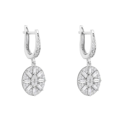 Uptown Oval Drop Earrings: Silver