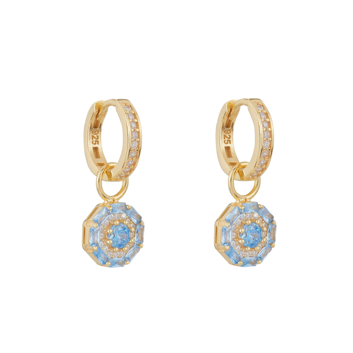 Something Blue Drop Earrings: Gold