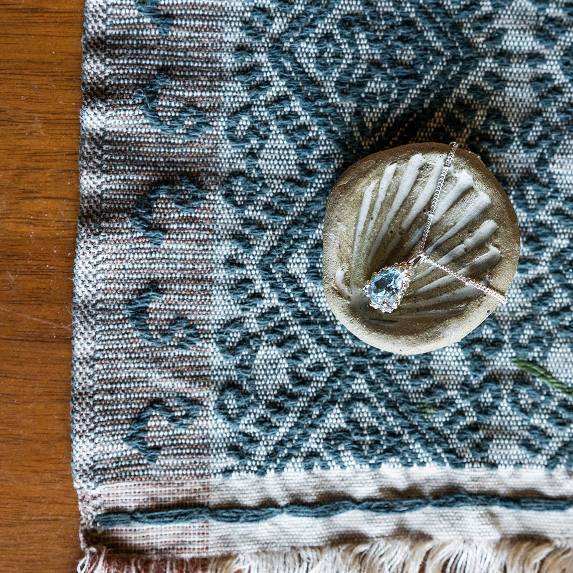 Silver Blue Topaz Necklace - Aurelia