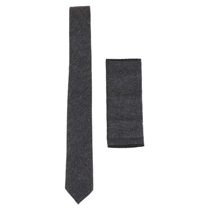 Stz23 - Men's Tie Hankie Tweed Grey Classic Gatsby Peaky Blinders
