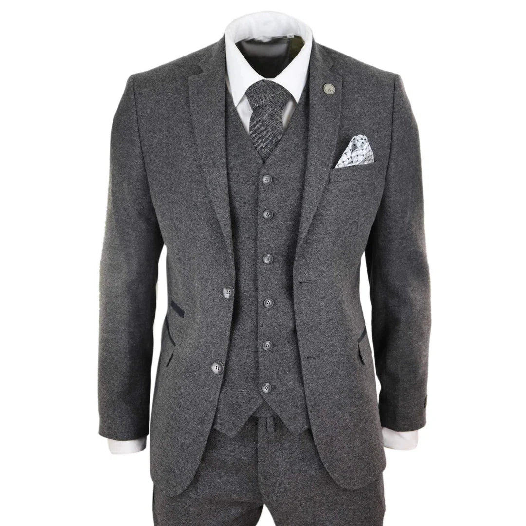STZ23 - Men's Wool Tweed Suit 3 Piece Authentic 1920s Classic