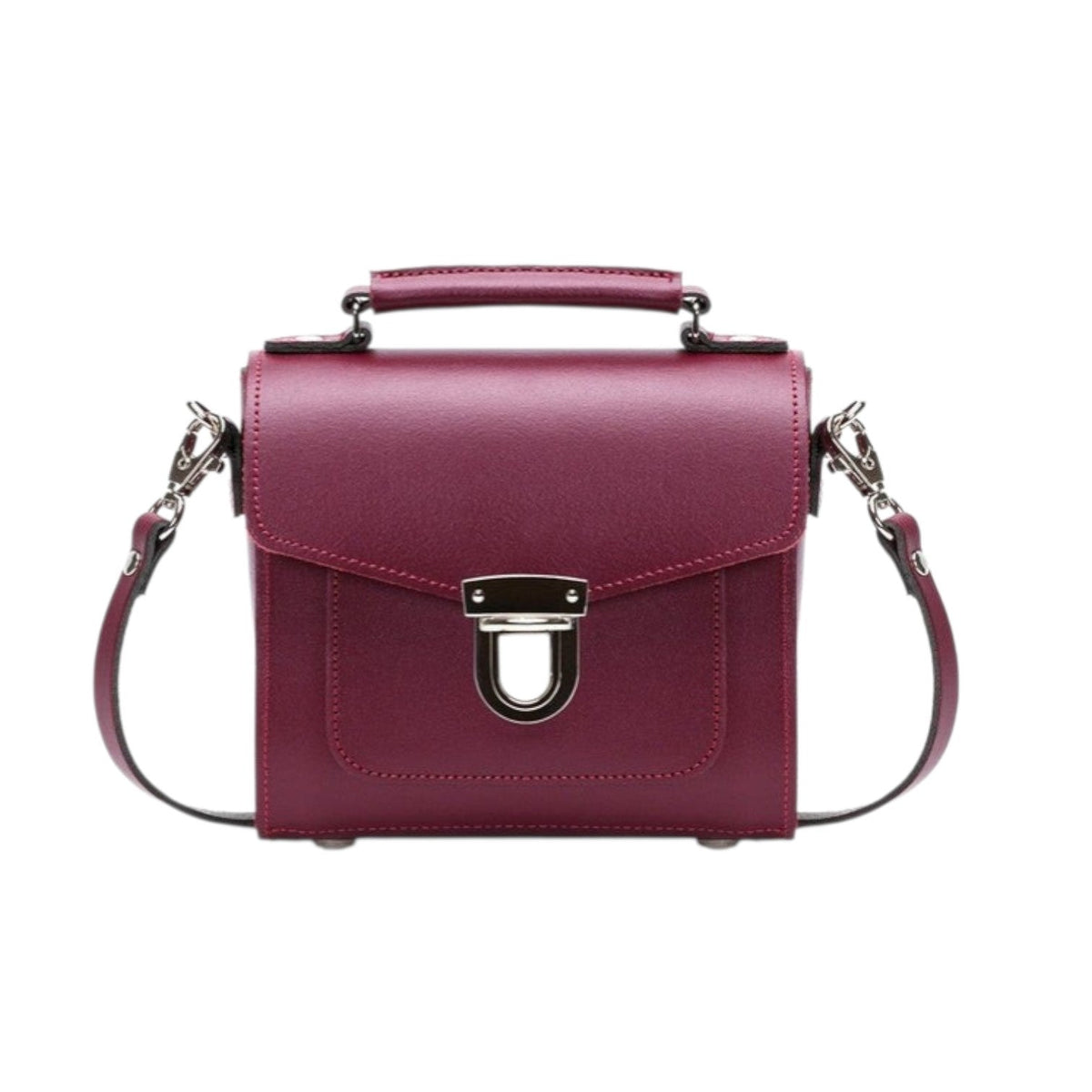 Handmade Leather Sugarcube Handbag - Oxblood