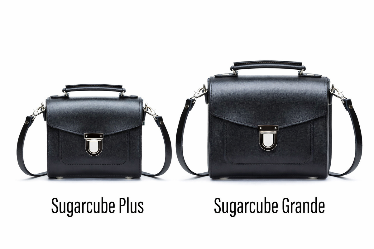 Handmade Leather Sugarcube Handbag - Zebra