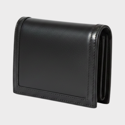 Greca Bifold Wallet Calf Leather Black