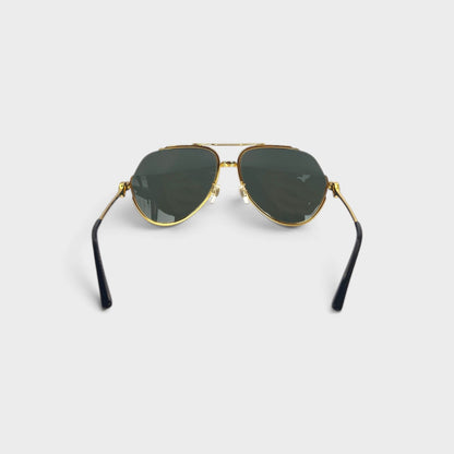 Rounded Frame Sunglasses Gold Black