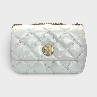 Willa Glazed Small Shoulder Bag White
