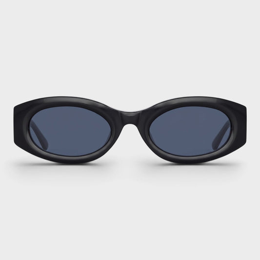 Linda Farrow Berta Oval Sunglasses Black