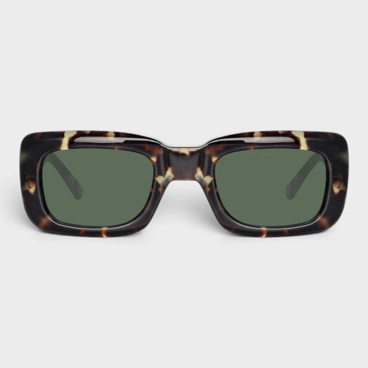 Linda Farrow Marfa Tortoiseshell Rectangular Sunglasses