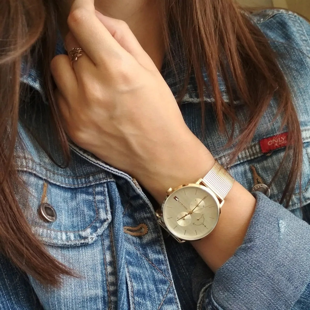 Tommy Hilfiger 1781943 Jenna Women's Gold Mesh Watch
