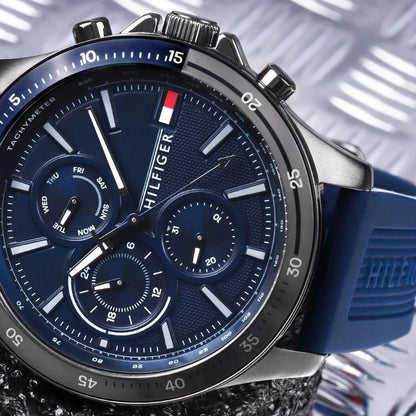 Tommy Hilfiger 1791721 Bank Men's Blue Silicone Watch