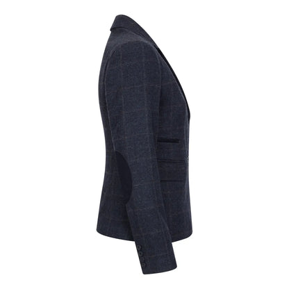 TPSTZ72 - Women's Navy Blue Tweed Blazer Waistcoat