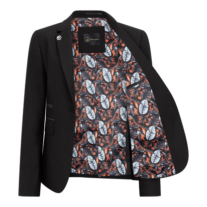 TPW-13 - Women's 3 Piece Plain Black Suit