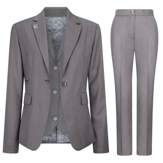 TPW-15 - Women's 3 Piece Plain Grey Suit