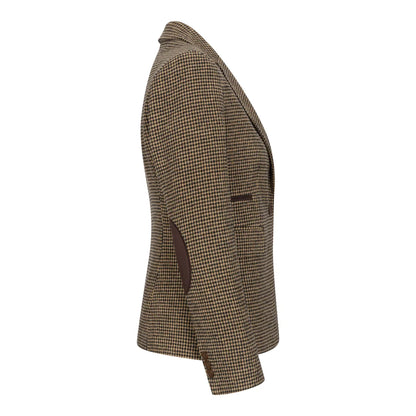 TPW-20 - Women's Wool Blend Brown Dogtooth Tweed Blazer