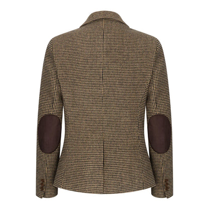 TPW-20 - Women's Wool Blend Brown Dogtooth Tweed Blazer