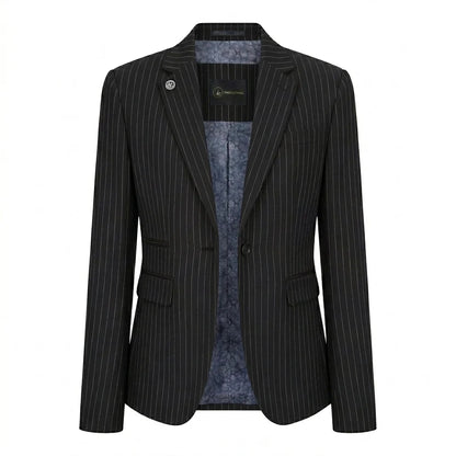 TPW-38 - Women's 3 Piece Black Pinstripe Suit