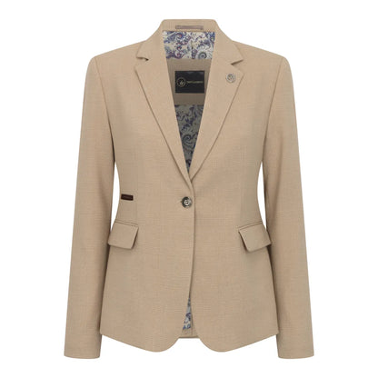 TPW-54 - Women's Cream 3 Piece Prince of Wales Check Suit