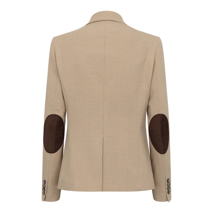 TPW-54 - Women's Cream 3 Piece Prince of Wales Check Suit