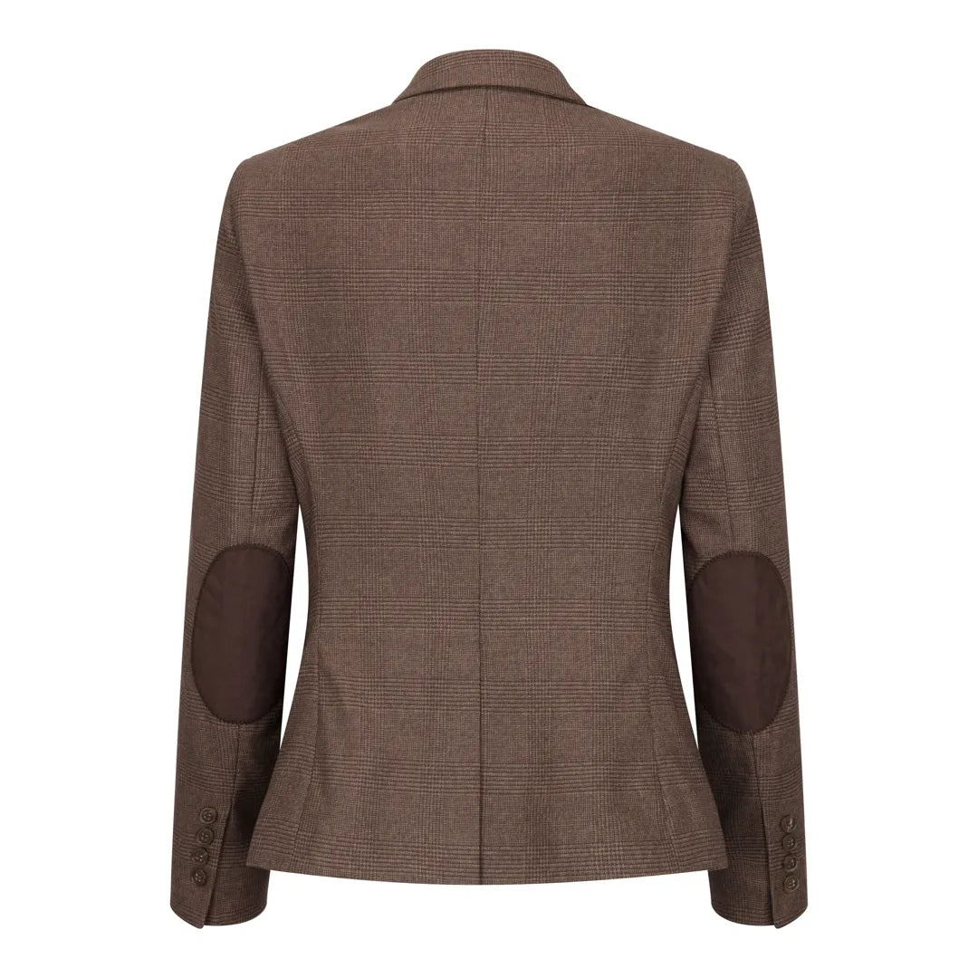 TPW50 - Women's Brown 3 Piece Prince Of Wales Check Suit