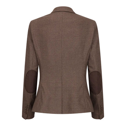 TPW50 - Women's Brown 3 Piece Prince Of Wales Check Suit