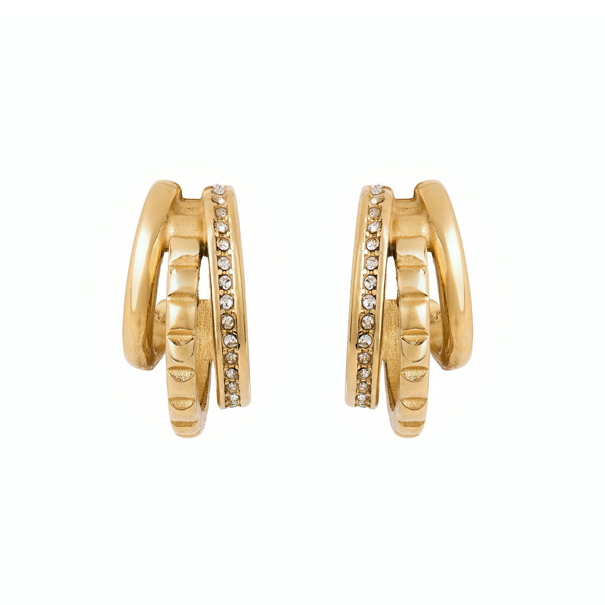 Triple Textured Hoops