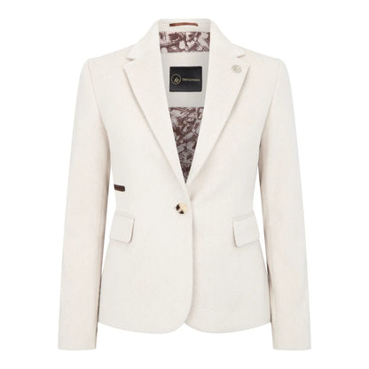 WSN15 - Women's Cream Wool Blend Tweed Blazer Waistcoat