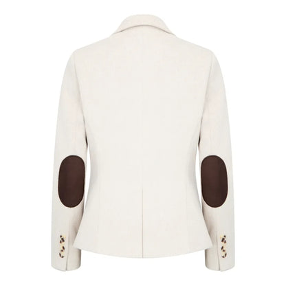 WSN15 - Women's Cream Wool Blend Tweed Blazer Waistcoat