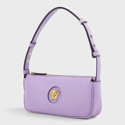 La Medusa Leather Handbag Lilac Gold